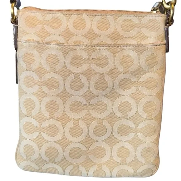 Coach “Julia” Crossbody Silver Metallic Monogram Purse Refurbished 8.5x7.5 - Picture 3 of 11
